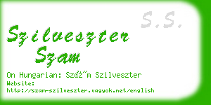 szilveszter szam business card